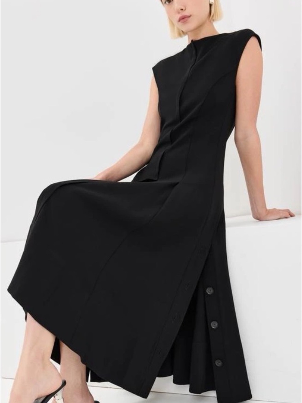 Proenza Schouler Women's Georgia Dress Black Sleeveless A-Line Dress